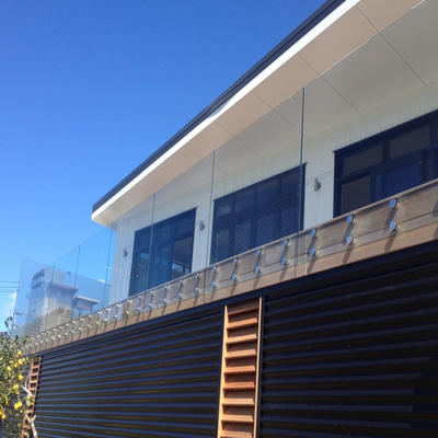 Frameless tempered laminated glass outdoor railing balustrade glass fencing