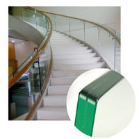 Anti slip glass floor glass spiral stair for glass walk floors